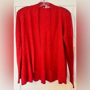 Eileen Fisher Women’s Open‎ Front Waterfall Wool Blend Cardigan Petite S Orange